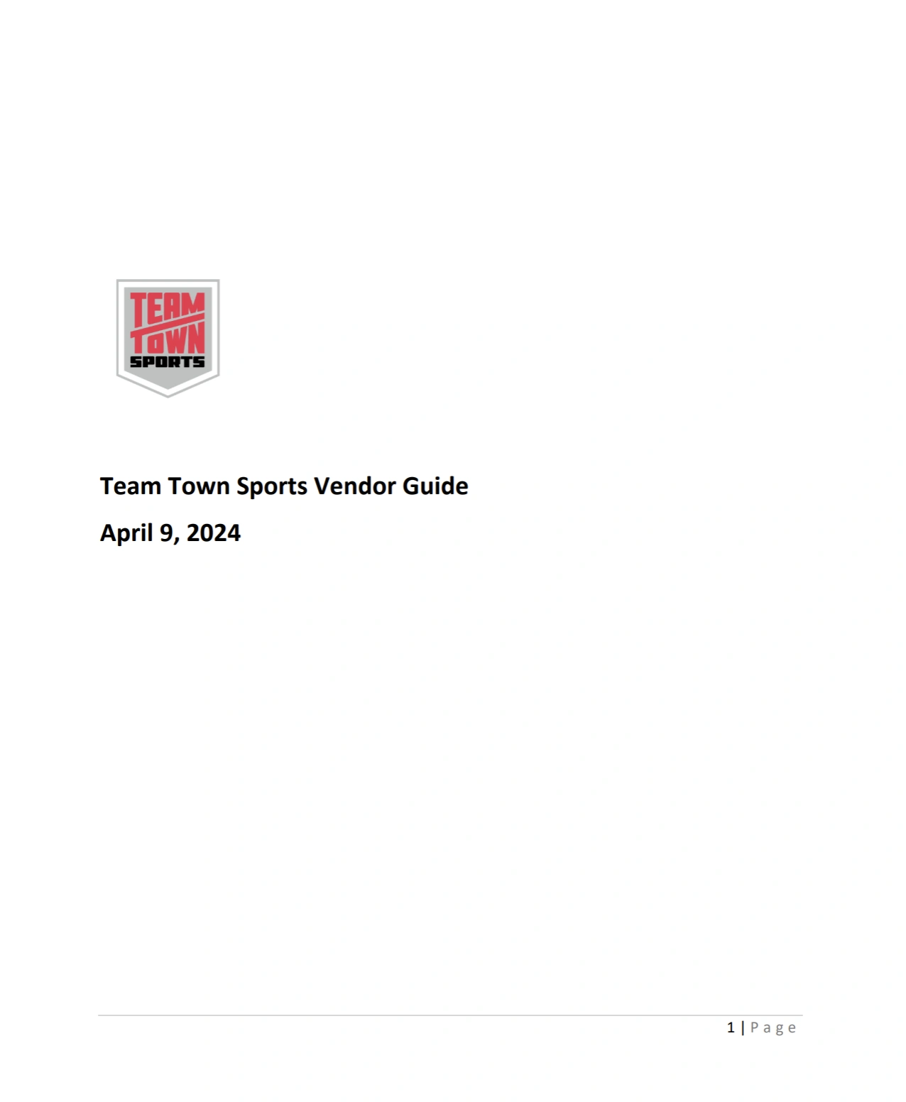 Team Town Sports Vendor Guide