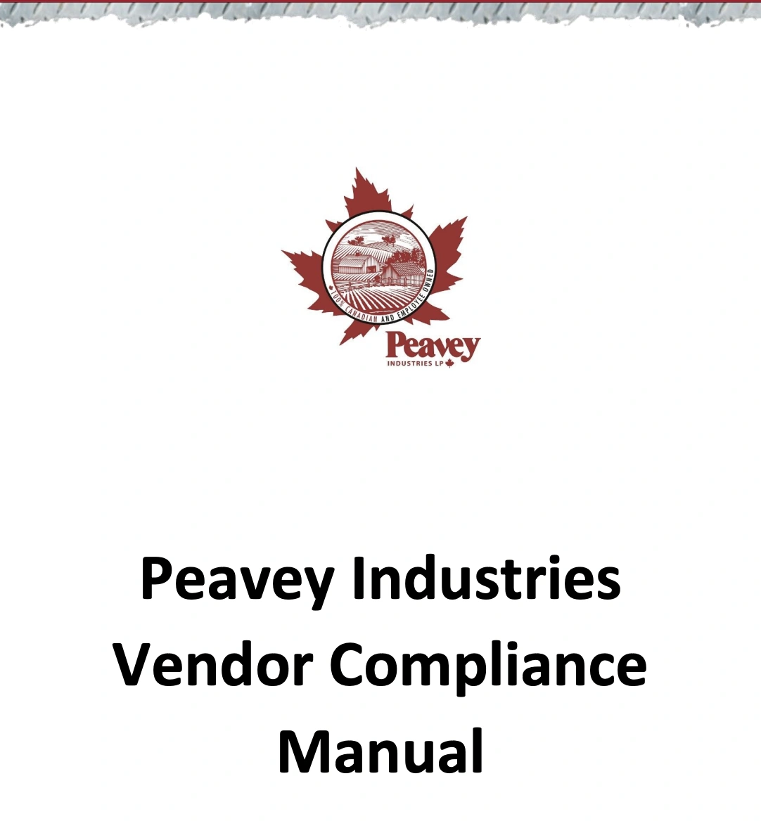 Peavey Industries Vendor Compliance Manual