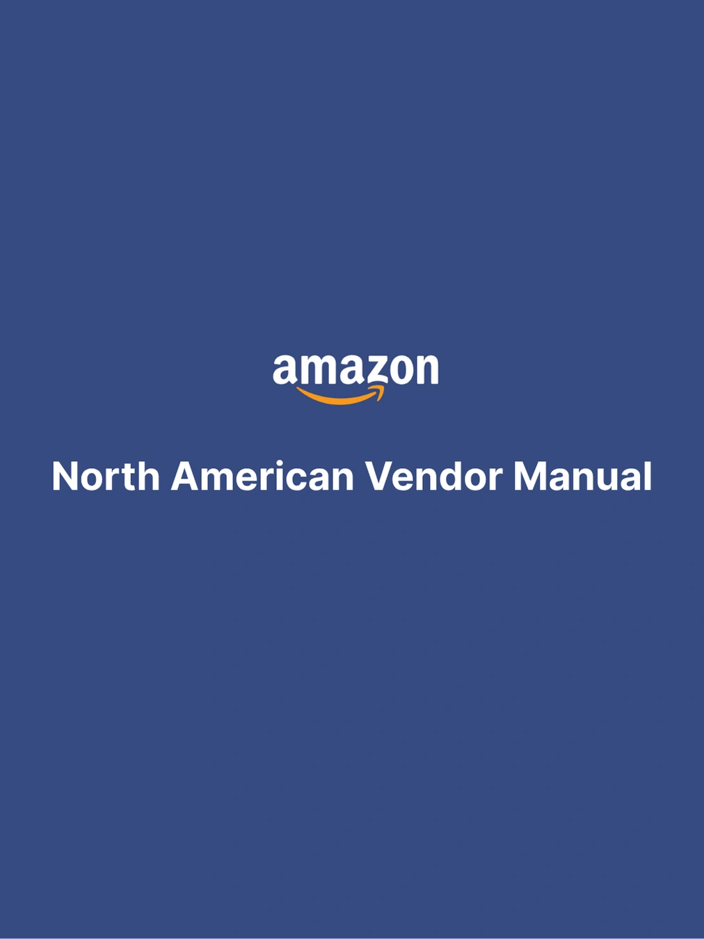 Amazon North American Vendor Manual