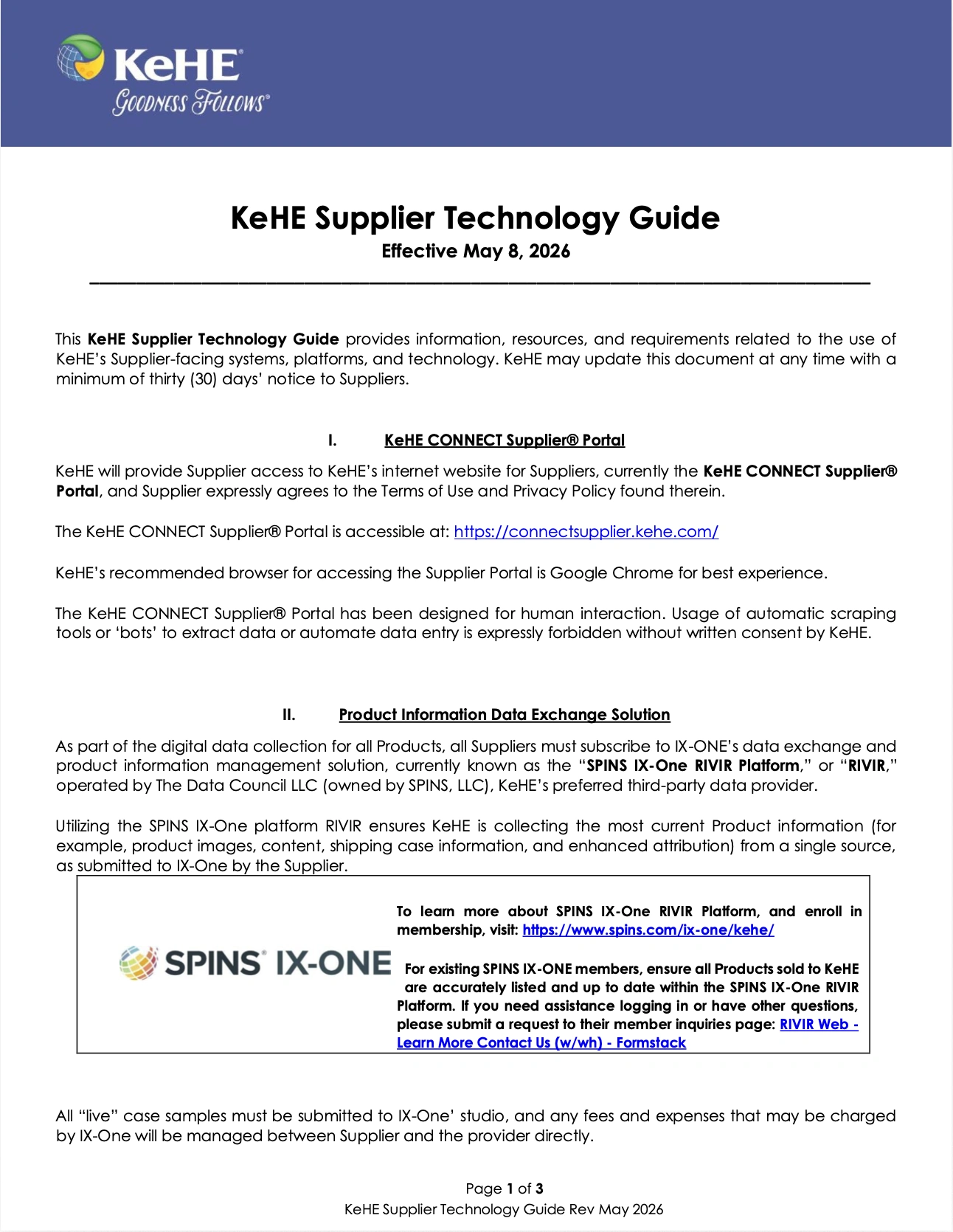 KeHE Supplier Technology Guide