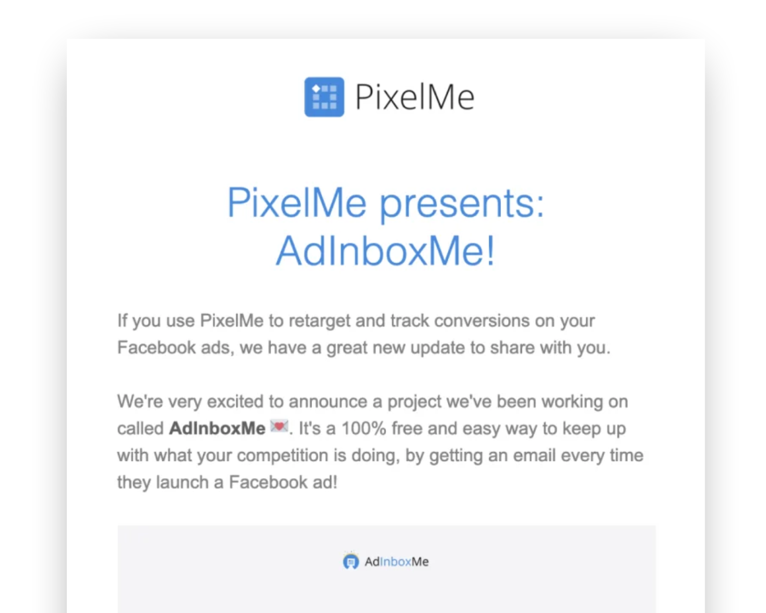 pixelme winning email template