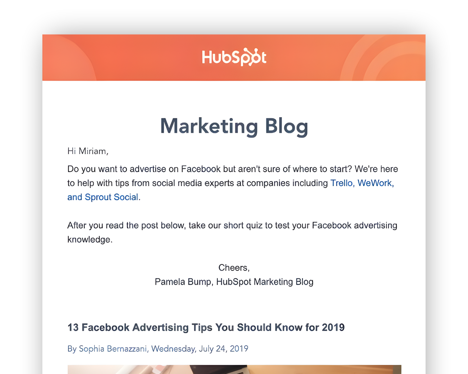 hubspot winning email template