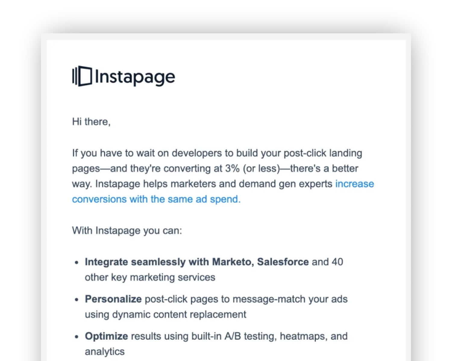 instapage winning email template