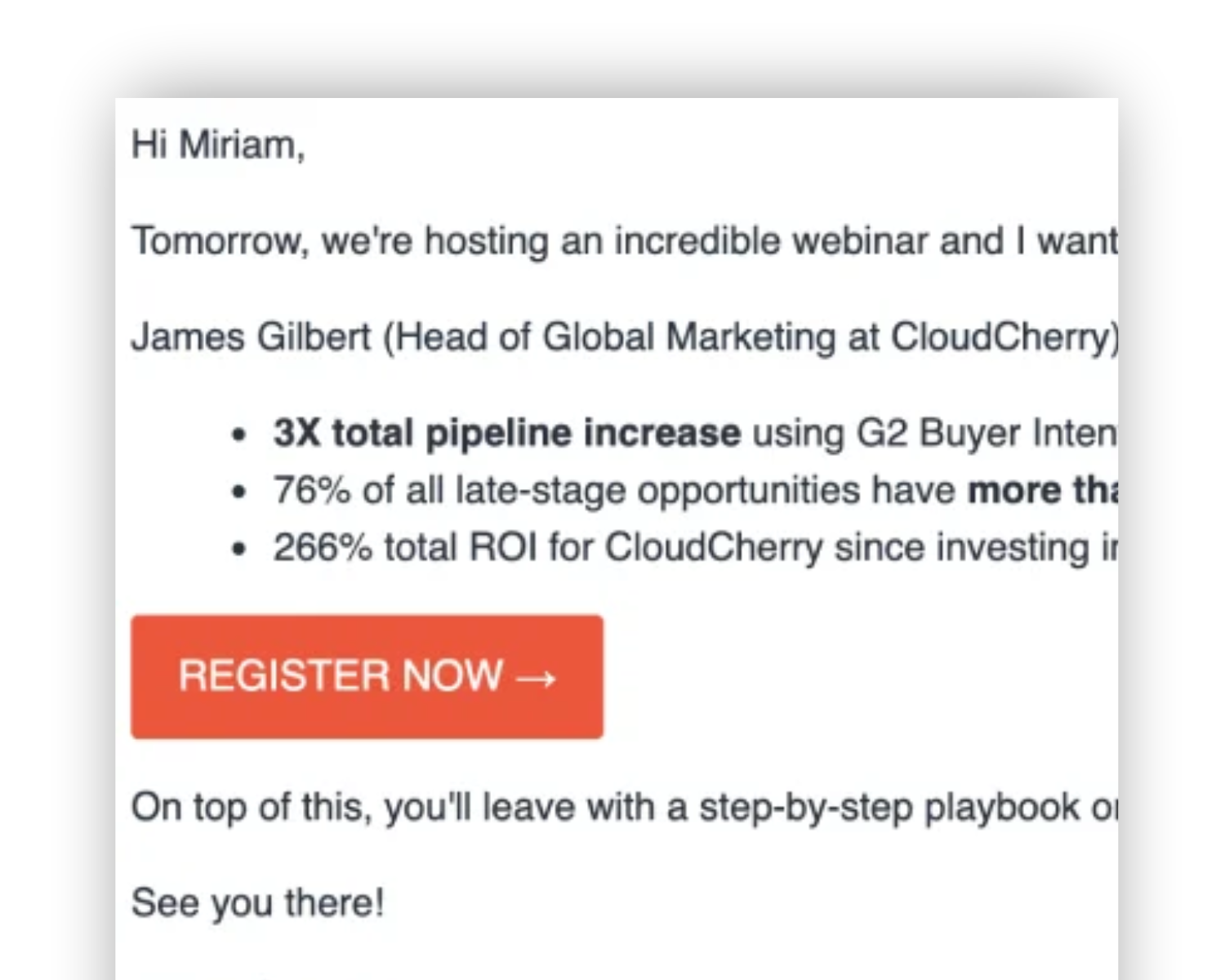 G2 winning email template