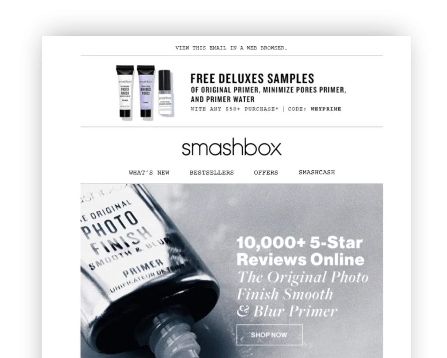 Smashbox winning email template