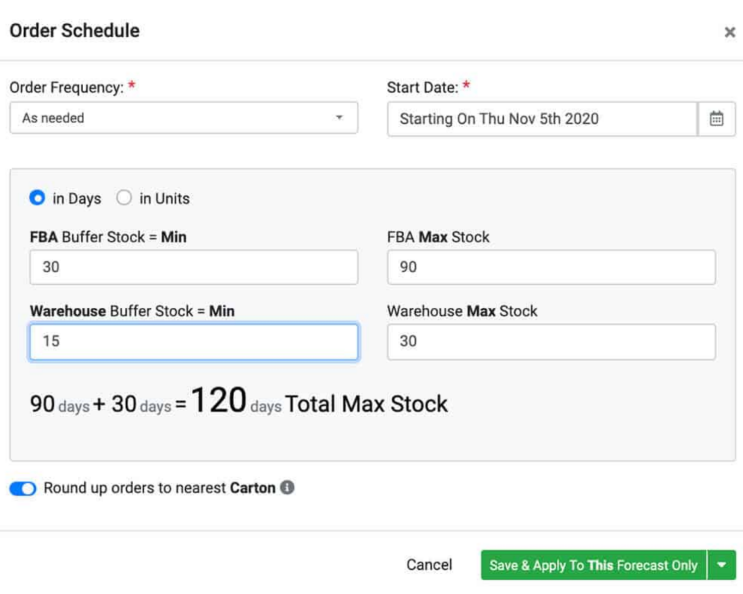 Amazon Reorder Point