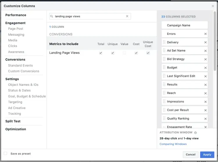 Steps to create a report with custom columns