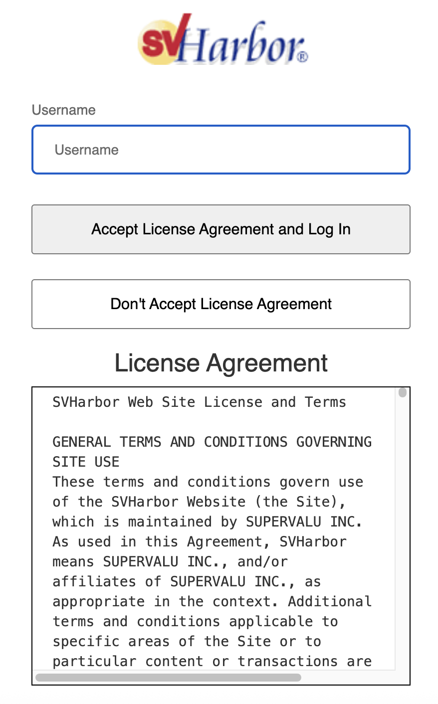 SVHarbor login to get to ePass