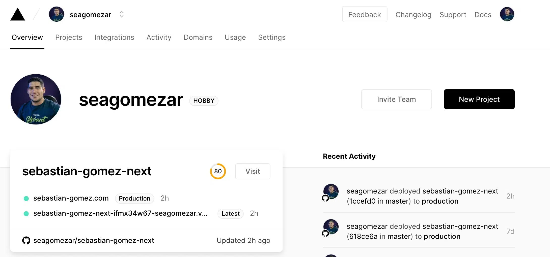 Crear un nuevo proyecto en el dashboard de Vercel