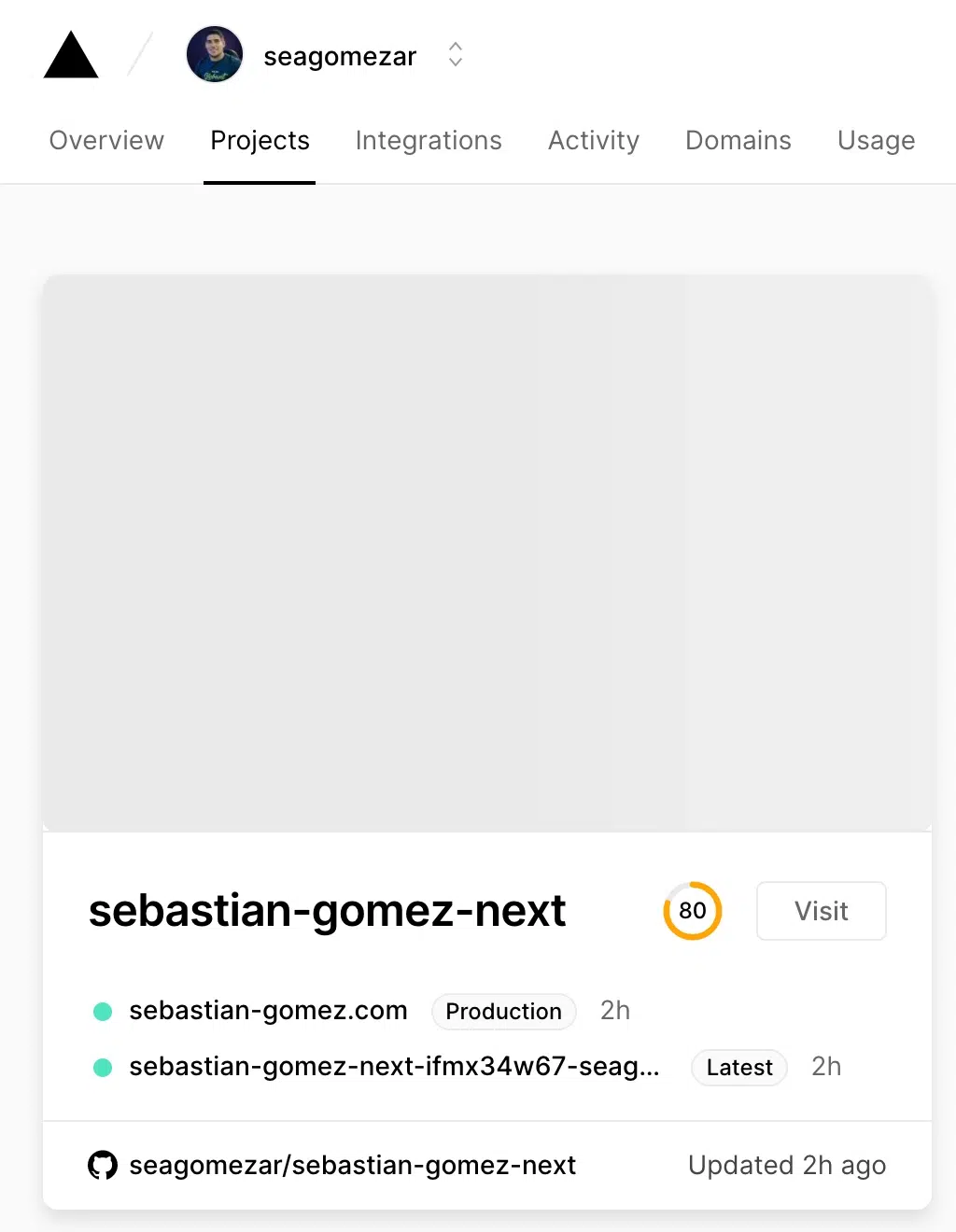 Importar el repositorio de GitHub en Vercel