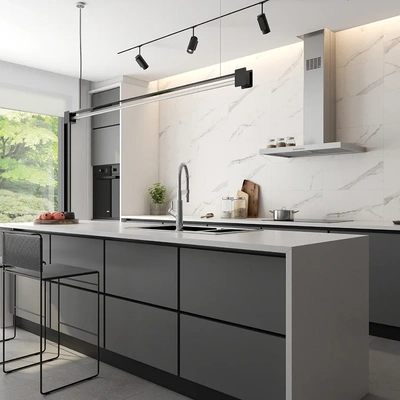 calacatta white 12x24 kitchen