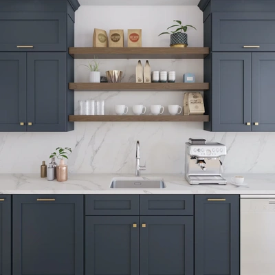 galaxy indigo kitchen floating shelf