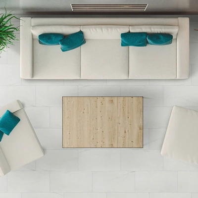 white durban porcelain floor living room