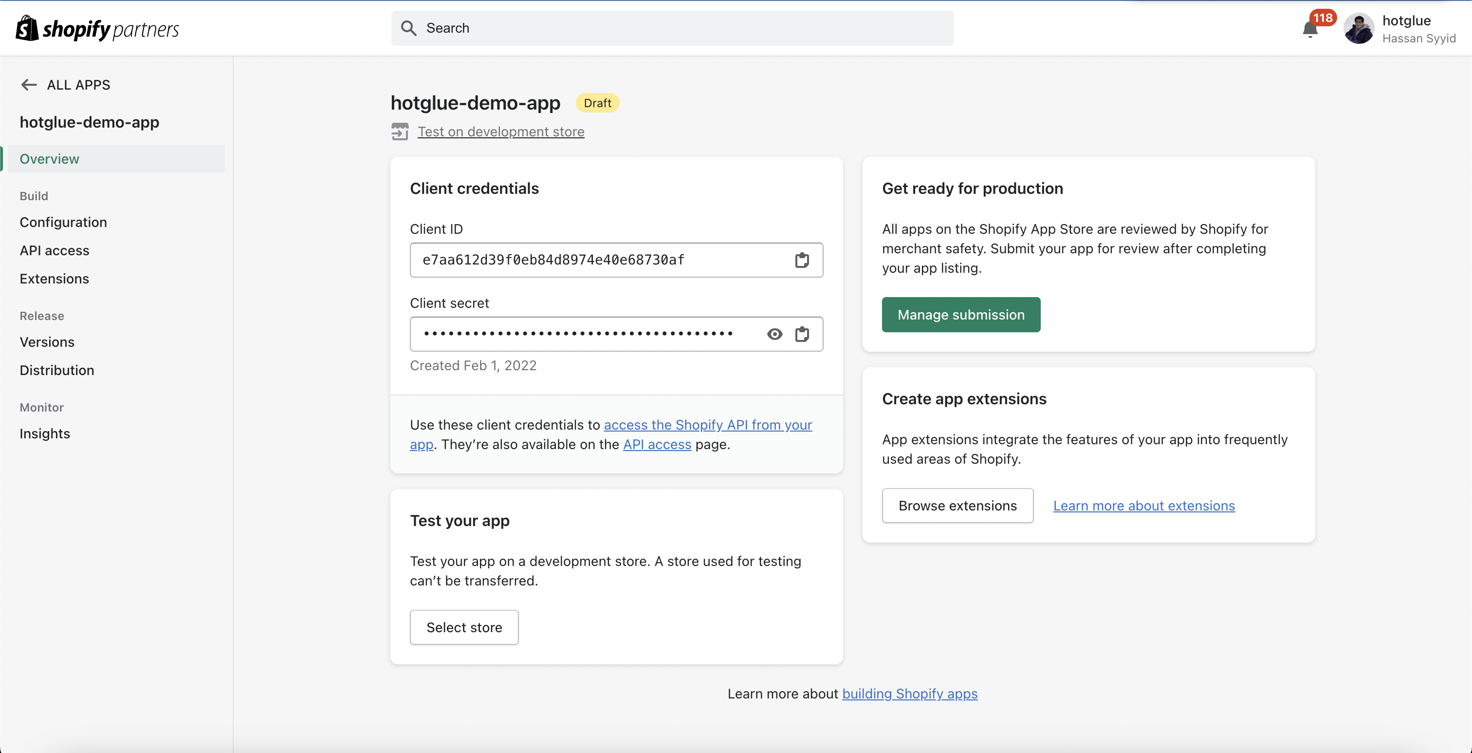 Shopify Public App Configuration Page