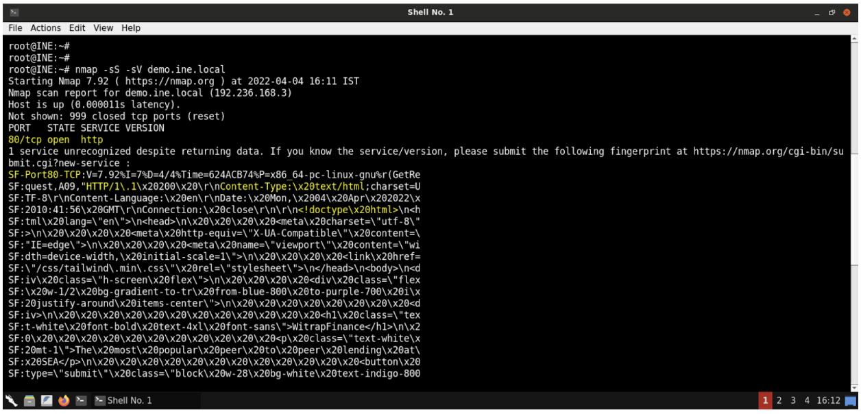 nmap output for spring4shell vulnerable machine 1