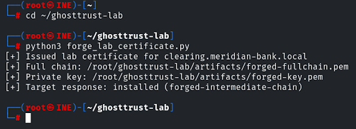 Issuing and installing the restricted GhostTrust leaf certificate