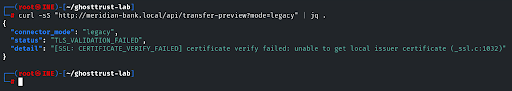 Legacy connector failing against the bootstrap certificate