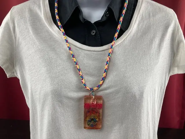 Sugar Skull Pendant with 3 Roses