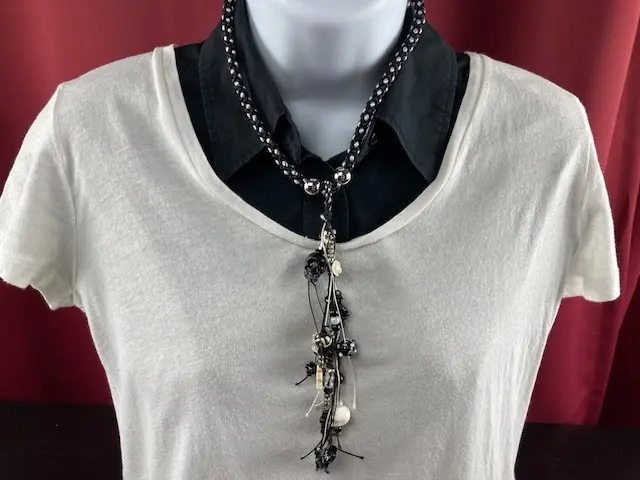 Black and White Bead Cascade