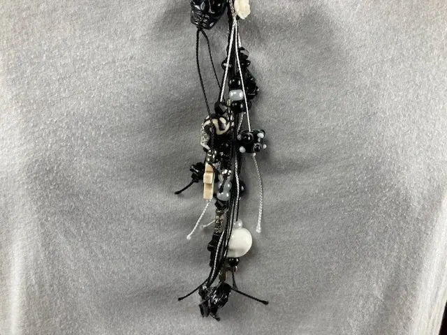 Black and White Bead Cascade
