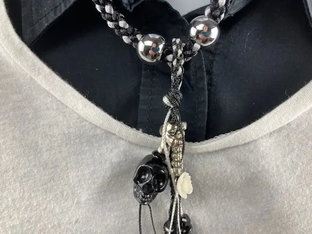 Black and White Bead Cascade