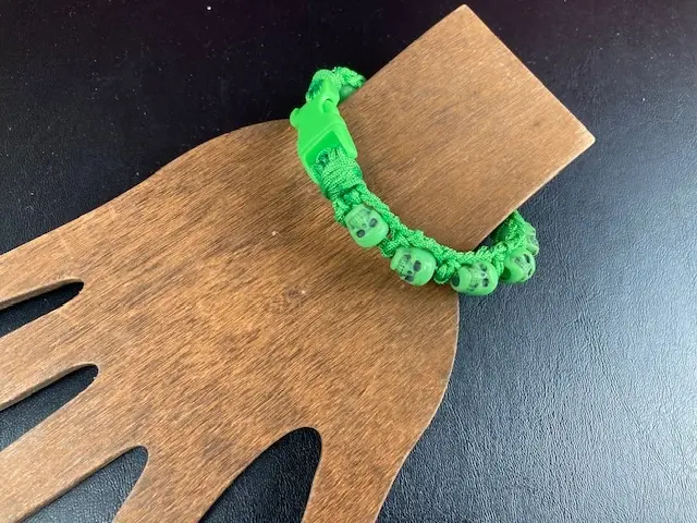 Bright Green Sugar Skull Bracelet