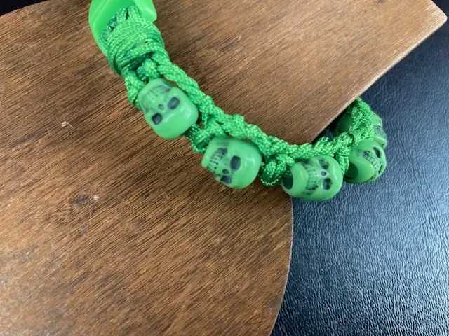 Bright Green Sugar Skull Bracelet