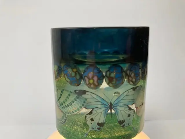 Blue-Green Candle Holder