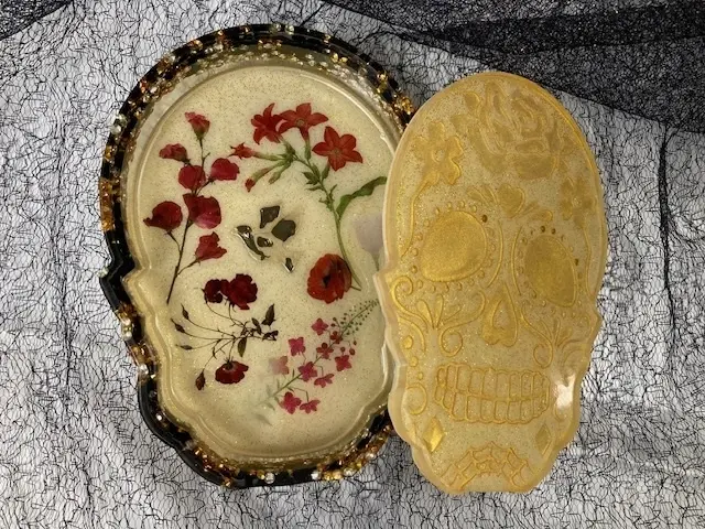 Gold Sugar Skull Box