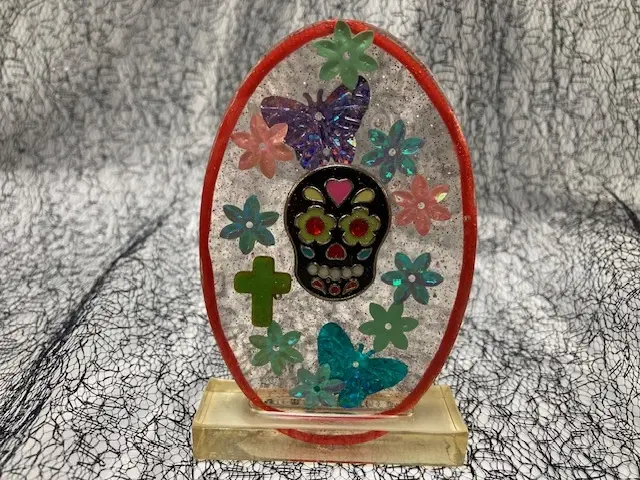 Sugar Skull Plaque Self Standing