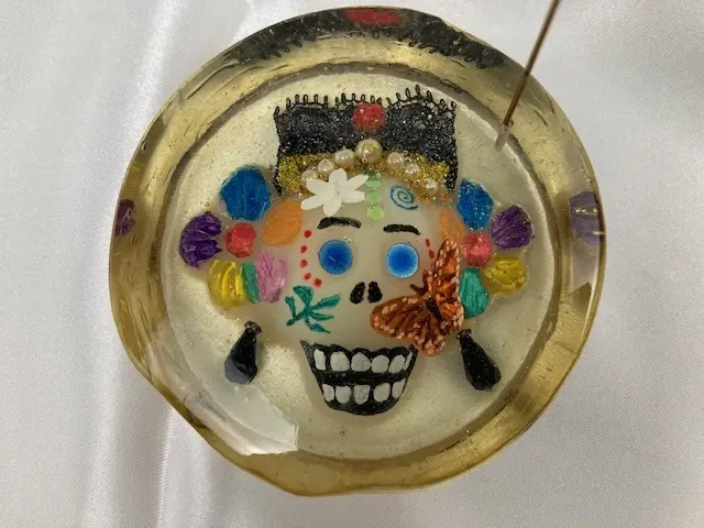 Catrina with Butterfly and Black Earrings