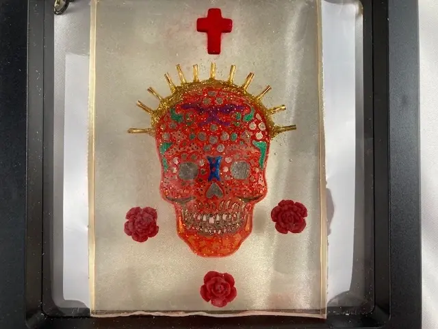 Hanging Framed Sugar Skull