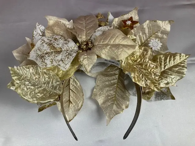 White and Gold Christmas Flower Crown