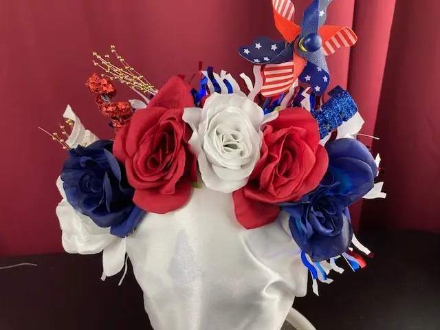 Flower Crown with Red, White and Blue 