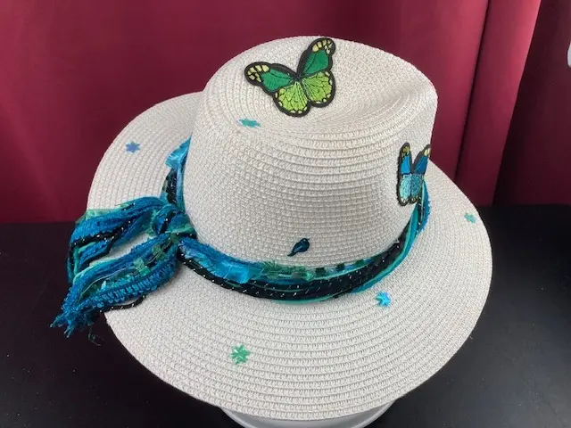 Blue and Butterfly Hat