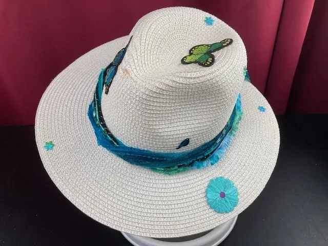 Blue and Butterfly Hat