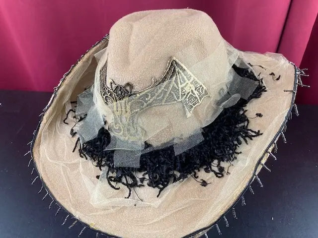 Brown, Shaggy Hat with a Bat 