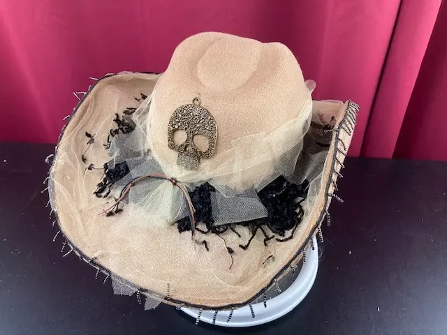 Brown, Shaggy Hat with a Bat 