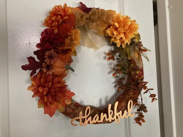 Fall Flower Thankful Wreath