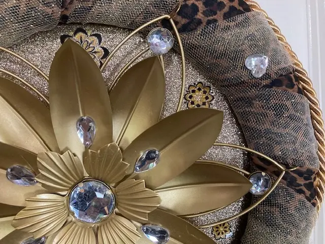 Wreath with Metal Flower
