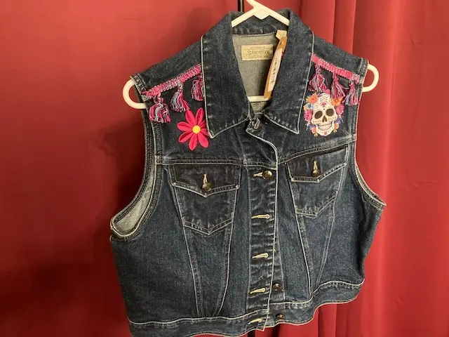 Butterfly Decorated Jean Vest