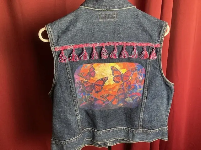 Butterfly Decorated Jean Vest