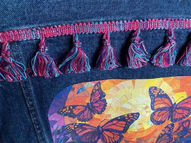 Butterfly Decorated Jean Vest