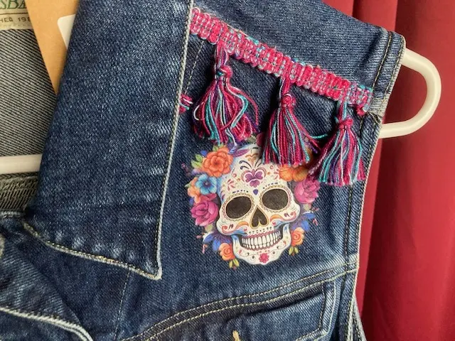 Butterfly Decorated Jean Vest