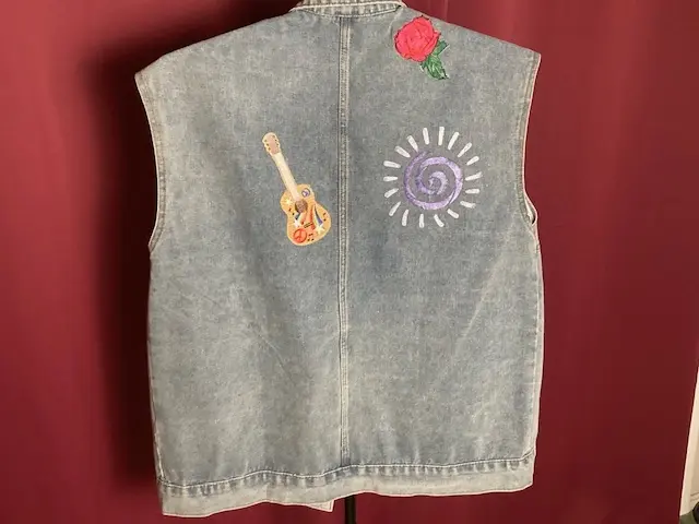 Flowers on the Shoulders Denim Vest
