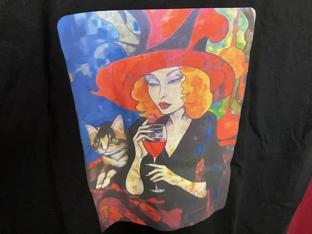 Orange Haired Witch with Tabby Cat