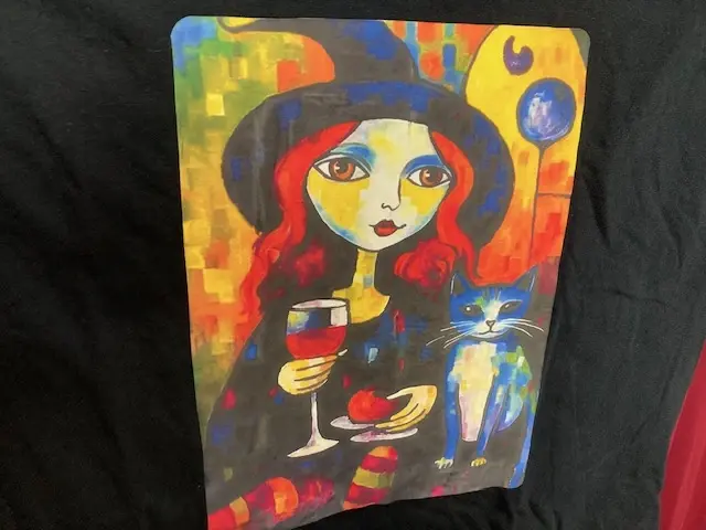 Witch with Apple and Cat