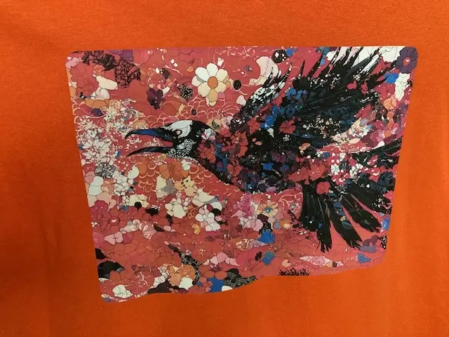 Orange Flowered Raven T-Shirt