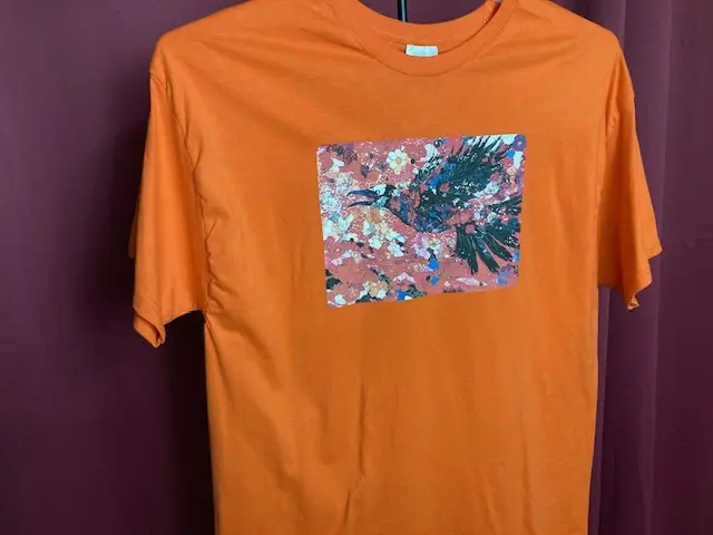 Orange Flowered Raven T-Shirt